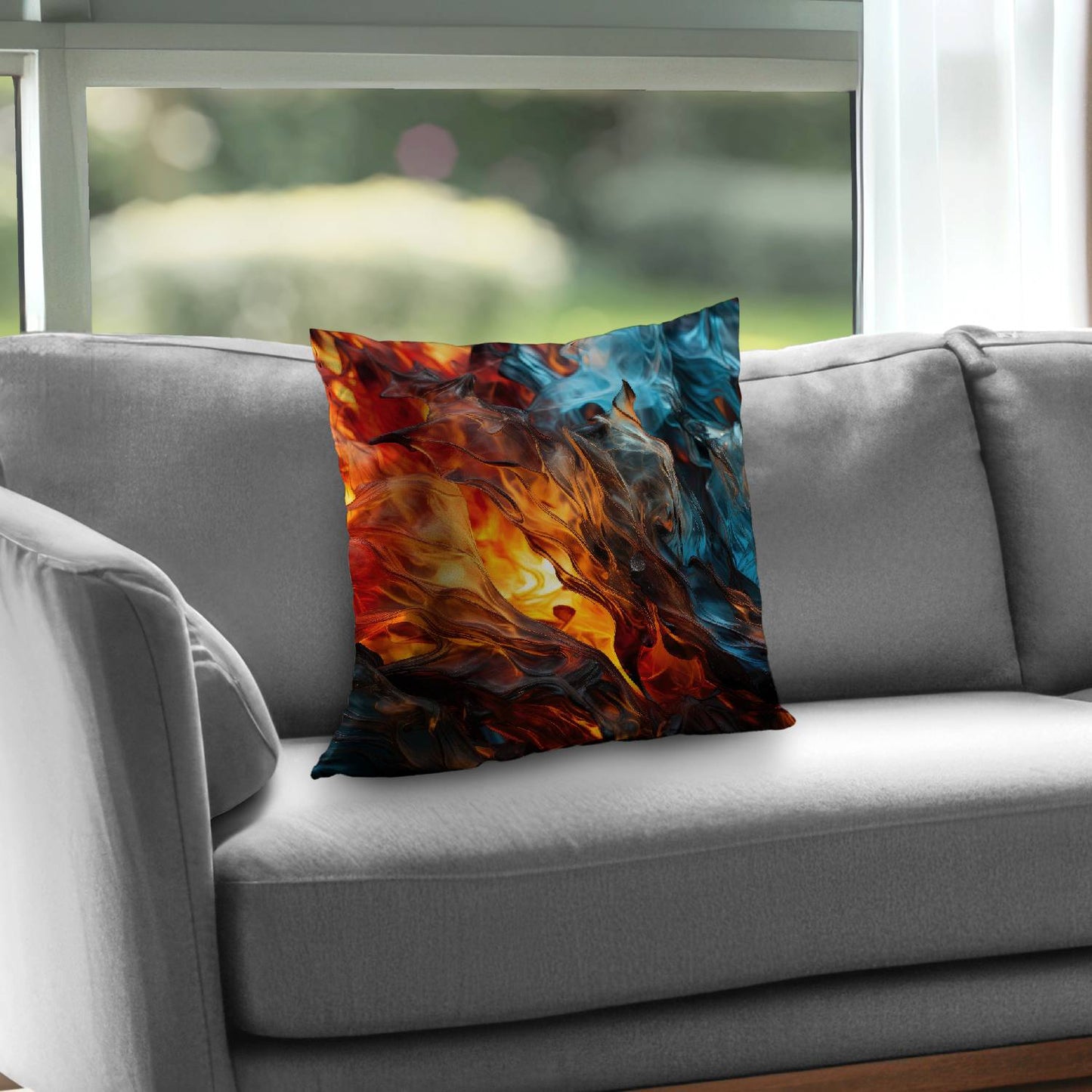 Crystallized fire - Throw pillow - Print on demand