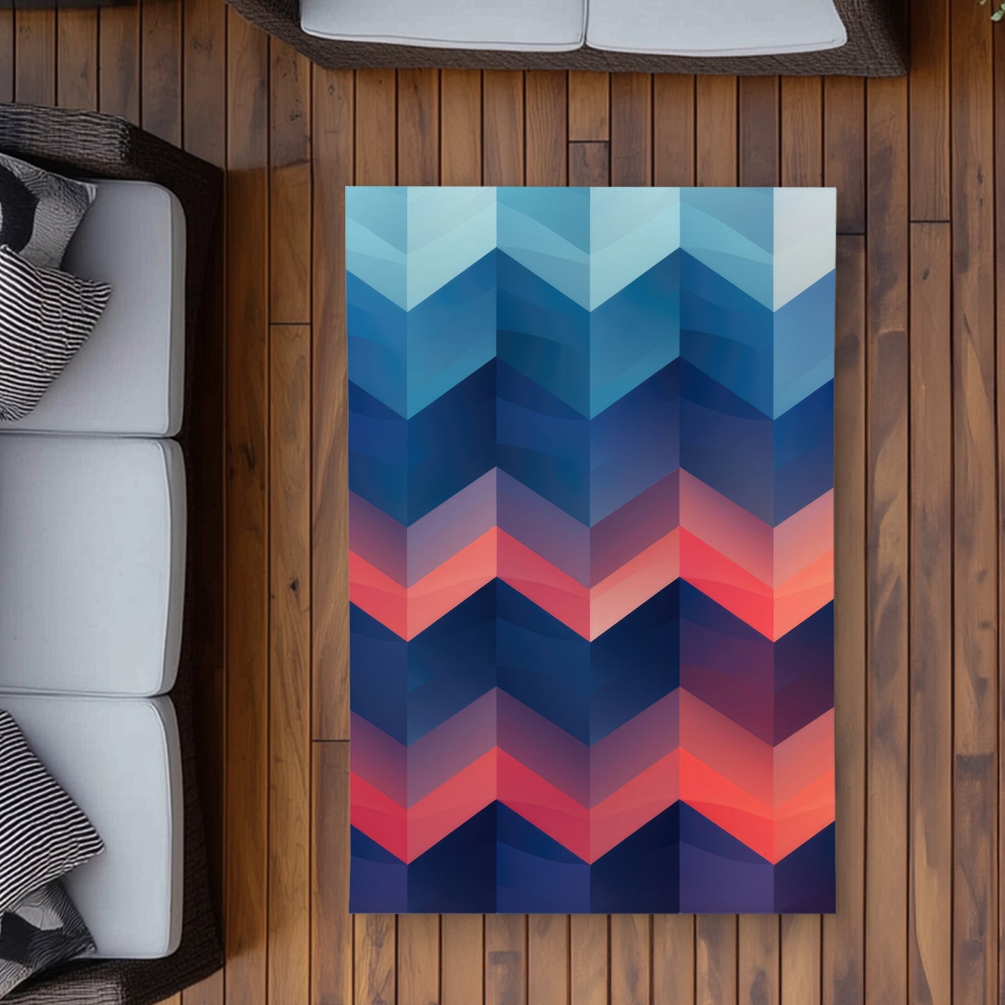 Heat Waves Red Outdoor Area Rug | Stylish Home Decor