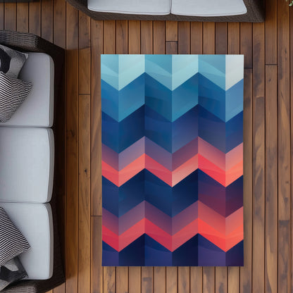 Heat Waves Red Outdoor Area Rug | Stylish Home Decor