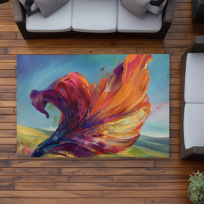 The Leaf - Blue Outdoor Area Rug | Stylish Design