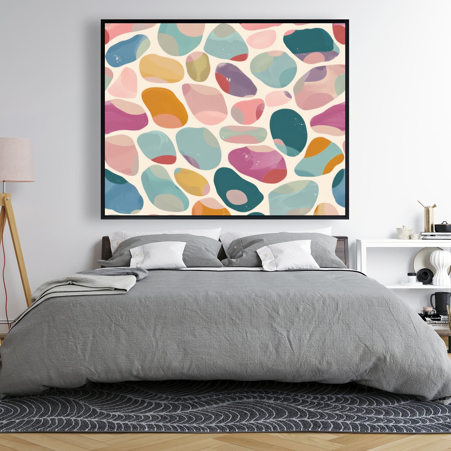 Dots and bops - 36"x36" Framed canvas