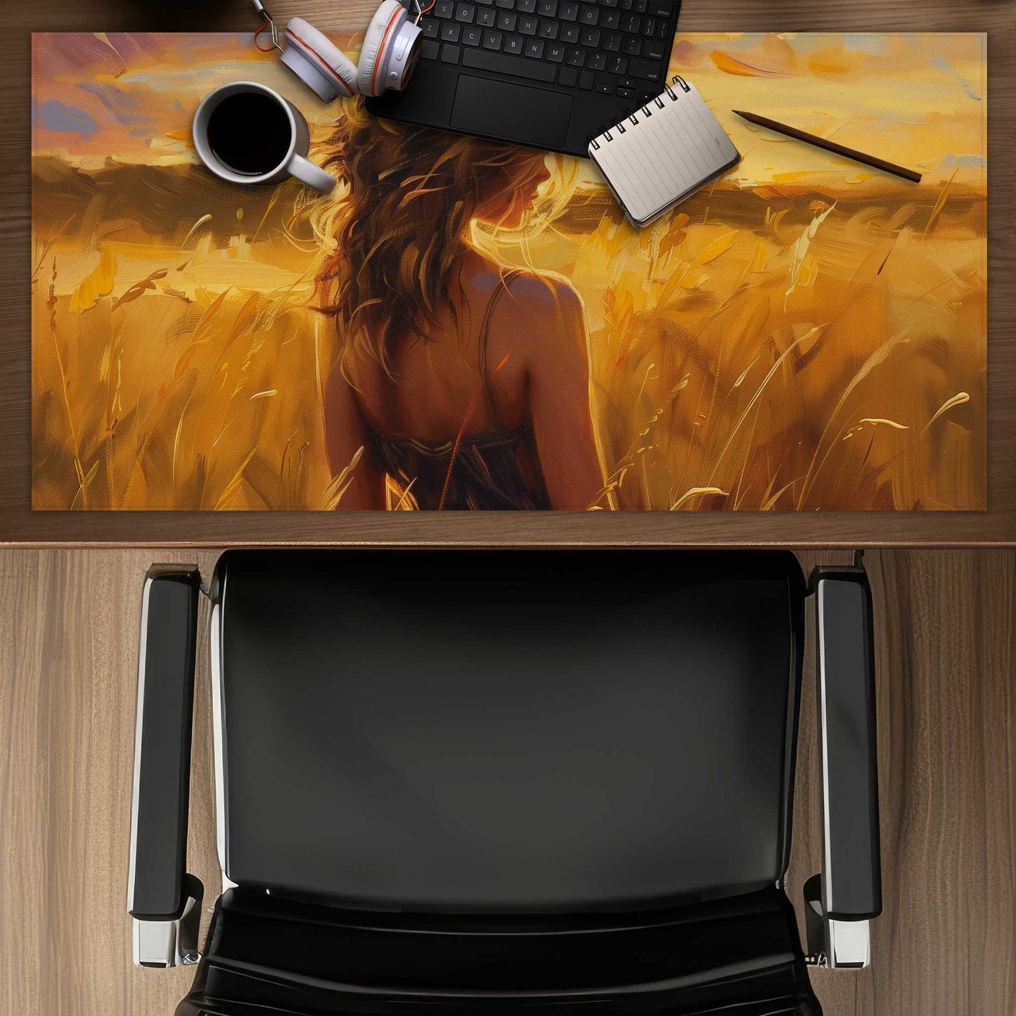 Warm Field Gold Gaming Mat - Stylish Home Decor Accessory