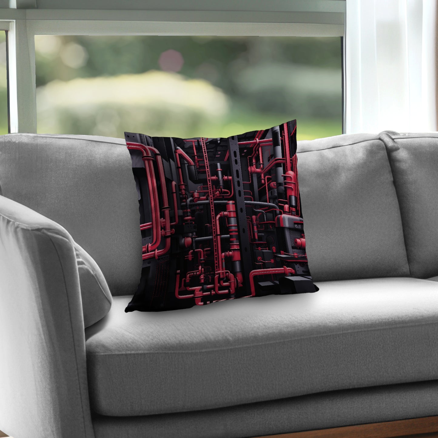 Machinery Black Poly Twill Throw Pillow Insert for Home Decor