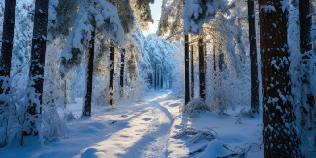 Snowy path - Desk Mat