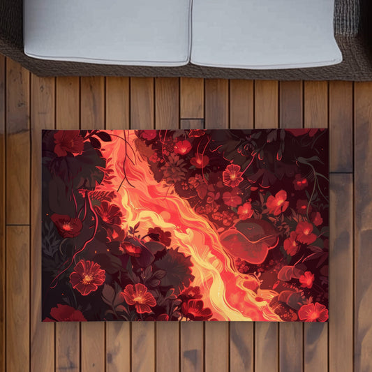 Seering Flowerbed Red Outdoor Rug | Stylish Home Decor