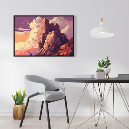 Standing Above - Orange Framed Canvas for Home Decor