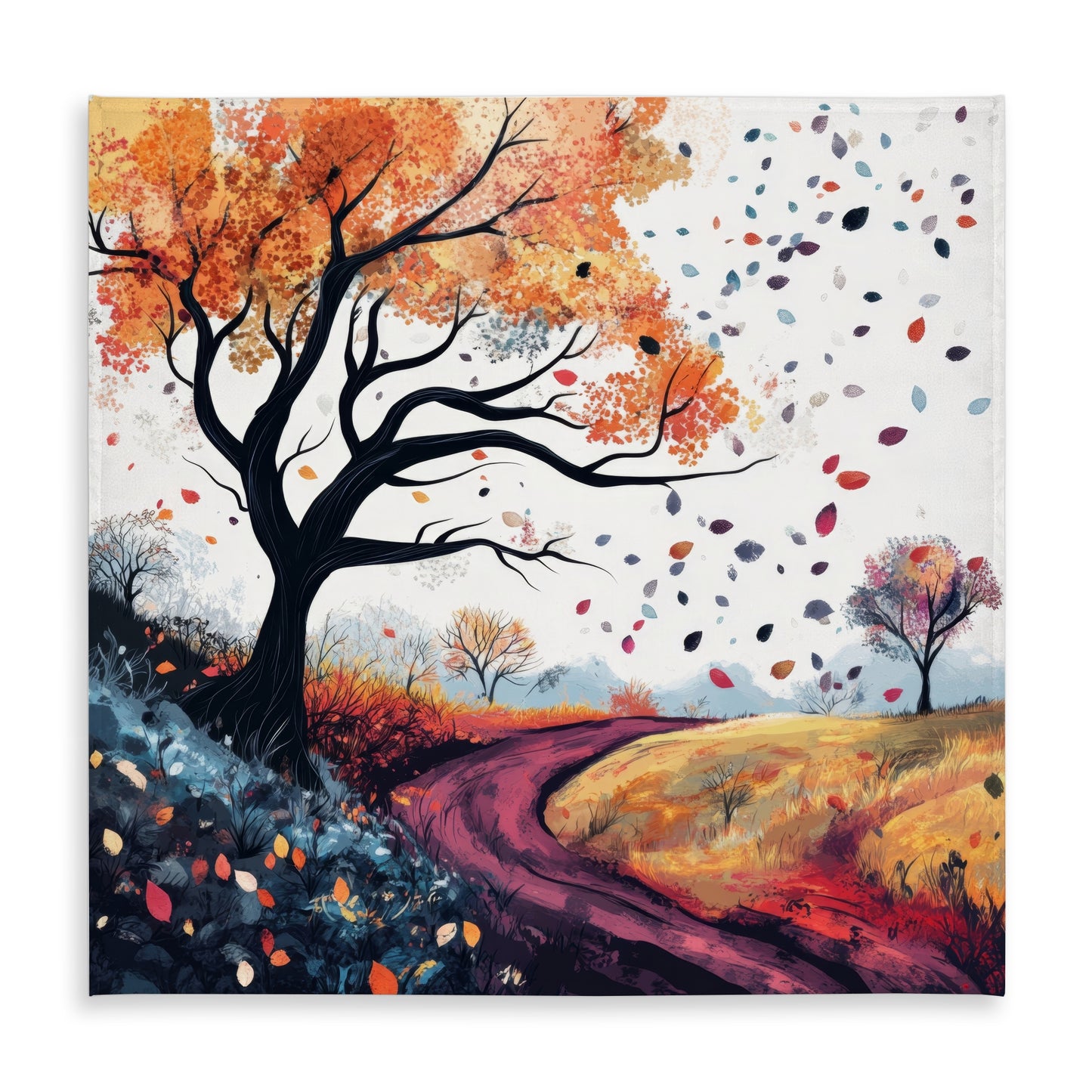 Blowing Leaves Tablecloth - Indoor/Outdoor Home Decor