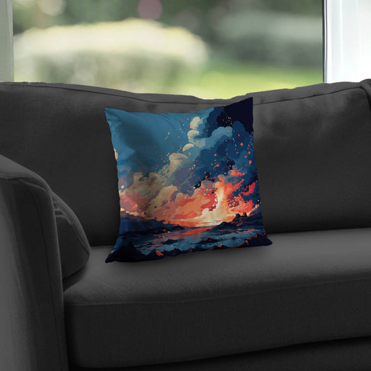 Magma Does Not Wait Orange Poly Twill Throw Pillow Insert