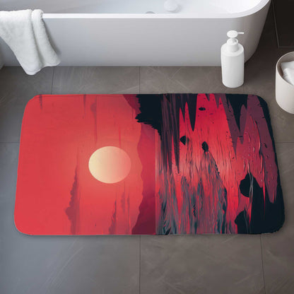 Tapis de bain Red Sky - Tapis décoratif doux et élégant