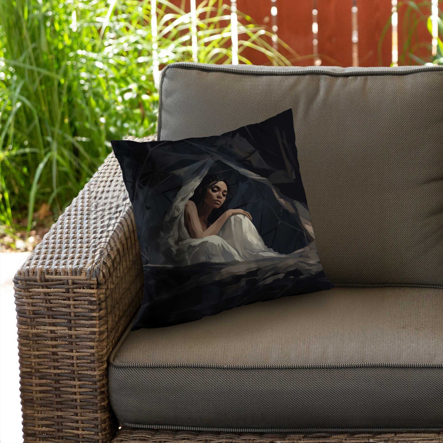 Coussin décoratif en sergé de polyester à l'aspect cocon pour une décoration intérieure élégante