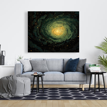 Swirling Gases - Black Canvas Art for Elegant Home Decor