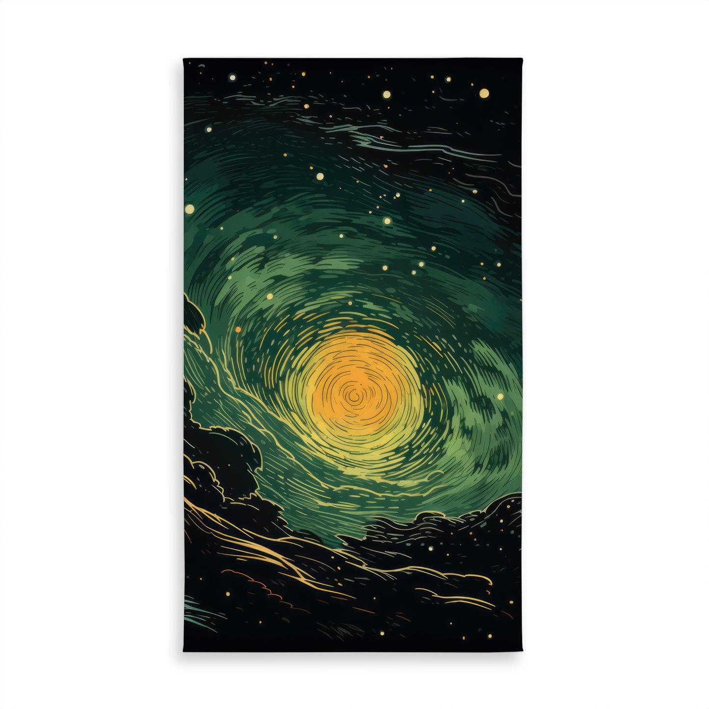 Turmoil in Space - Yellow Indoor/Outdoor Tablecloth for Decor