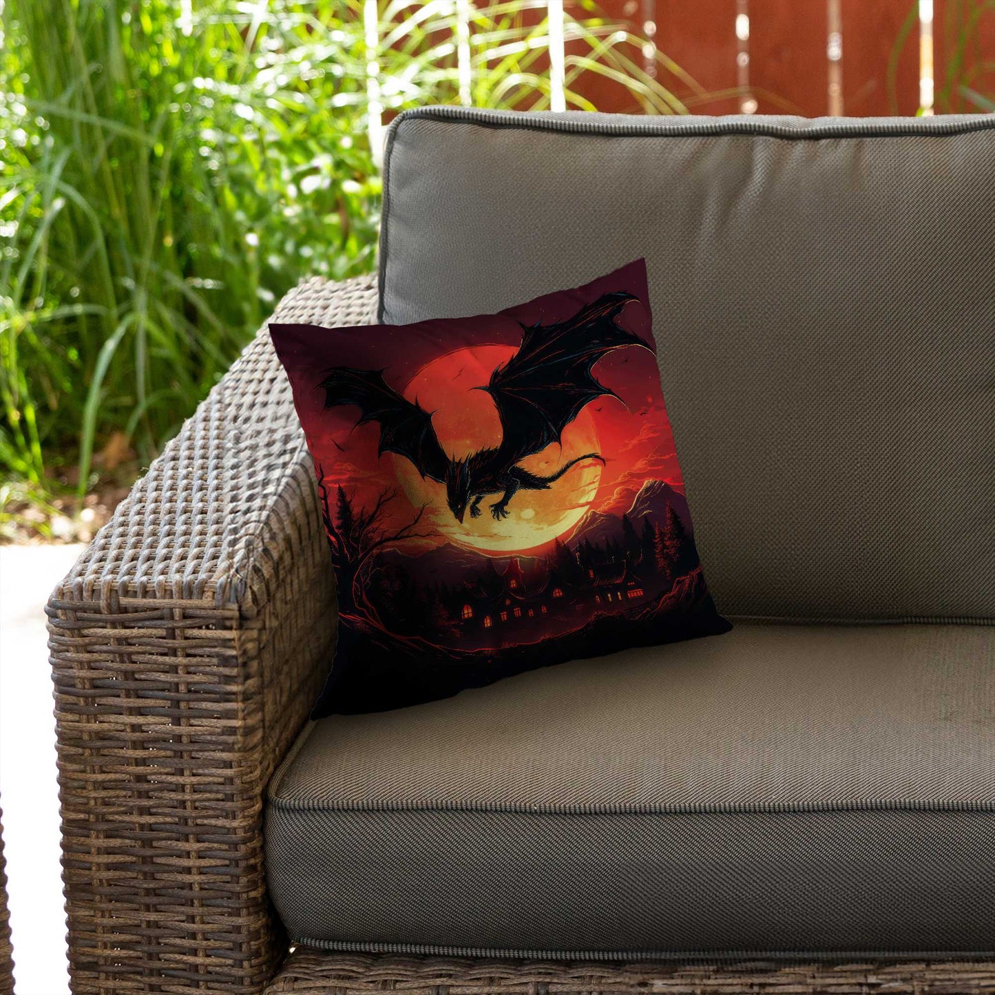 The dragon's wrath - poly twill throw pillow | home decor