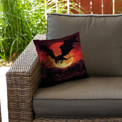 The dragon's wrath - poly twill throw pillow | home decor