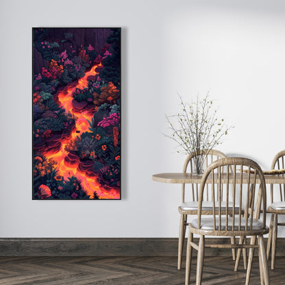 Flowing magma - 36"x36" Framed canvas