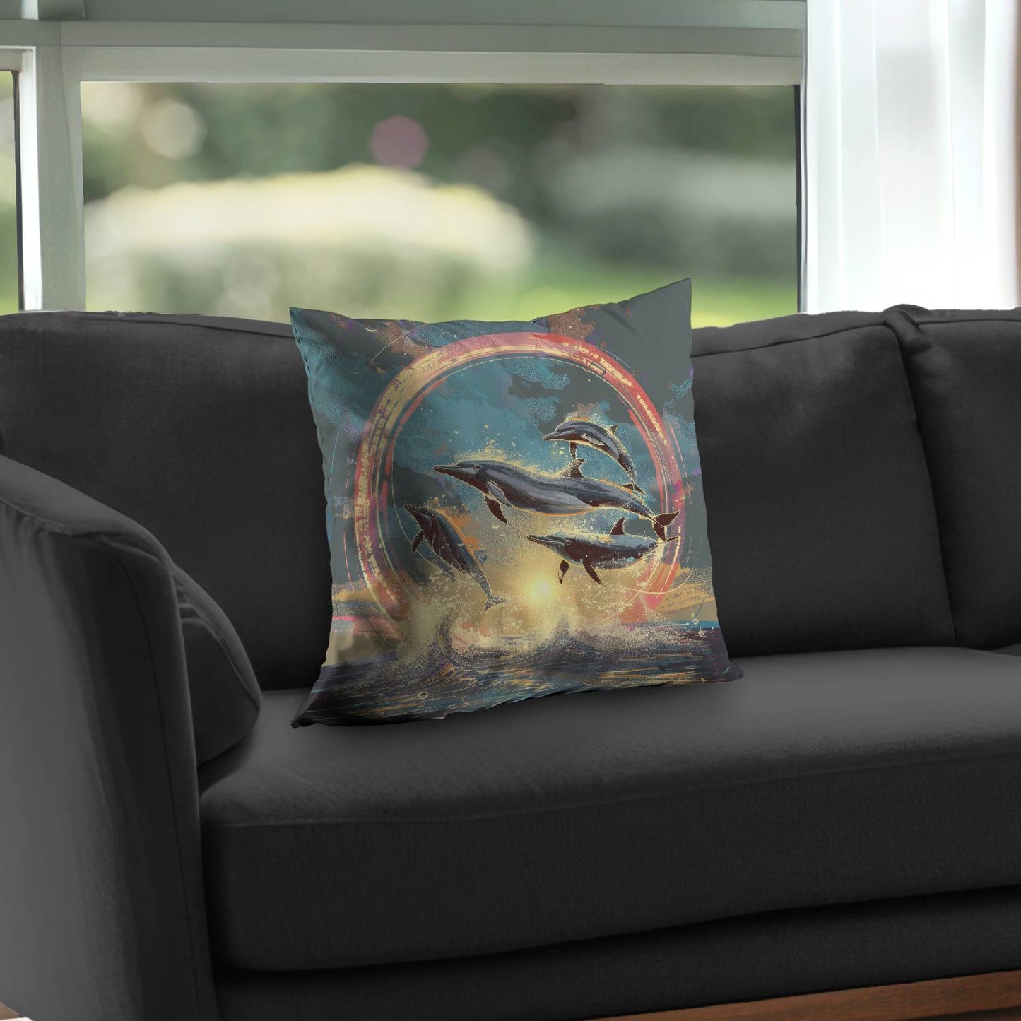 Jump - Throw pillow - Print on demand