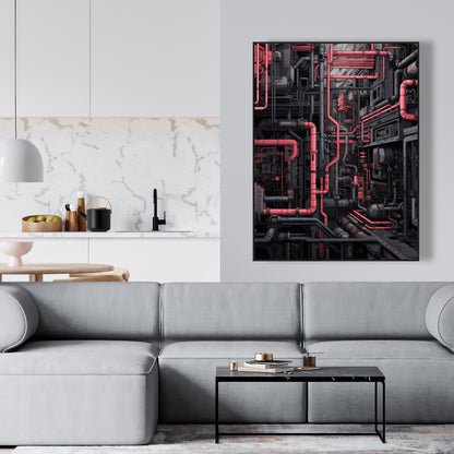 Tubular nightmare - 36"x36" Framed canvas