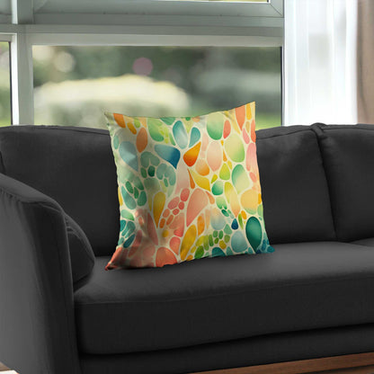Coussin décoratif en sergé de polyester à motifs de fruits biologiques | Accessoire de décoration intérieure