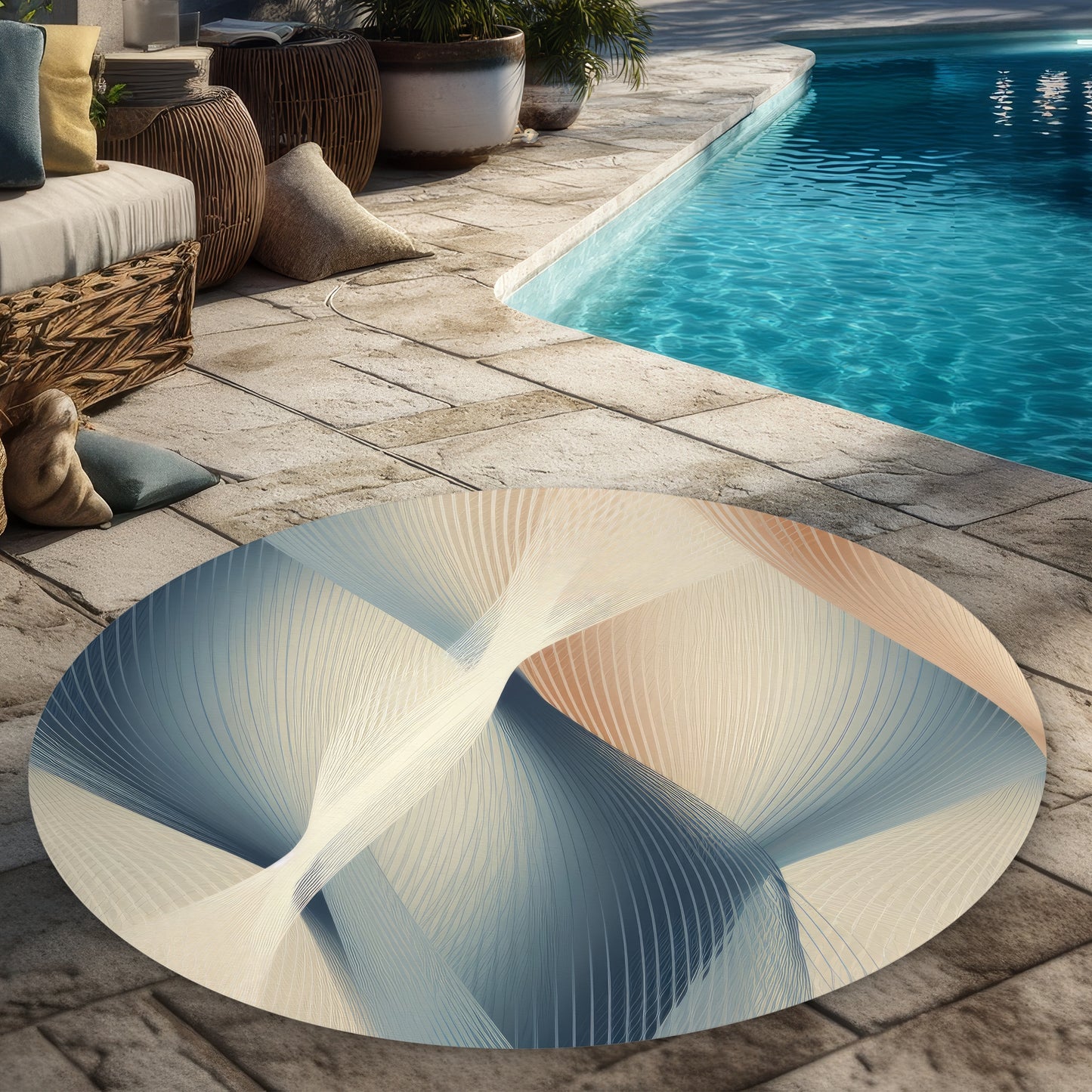 Heavenly Threads Round Outdoor Area Rug for Home Decor