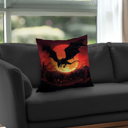 The dragon's wrath - poly twill throw pillow | home decor