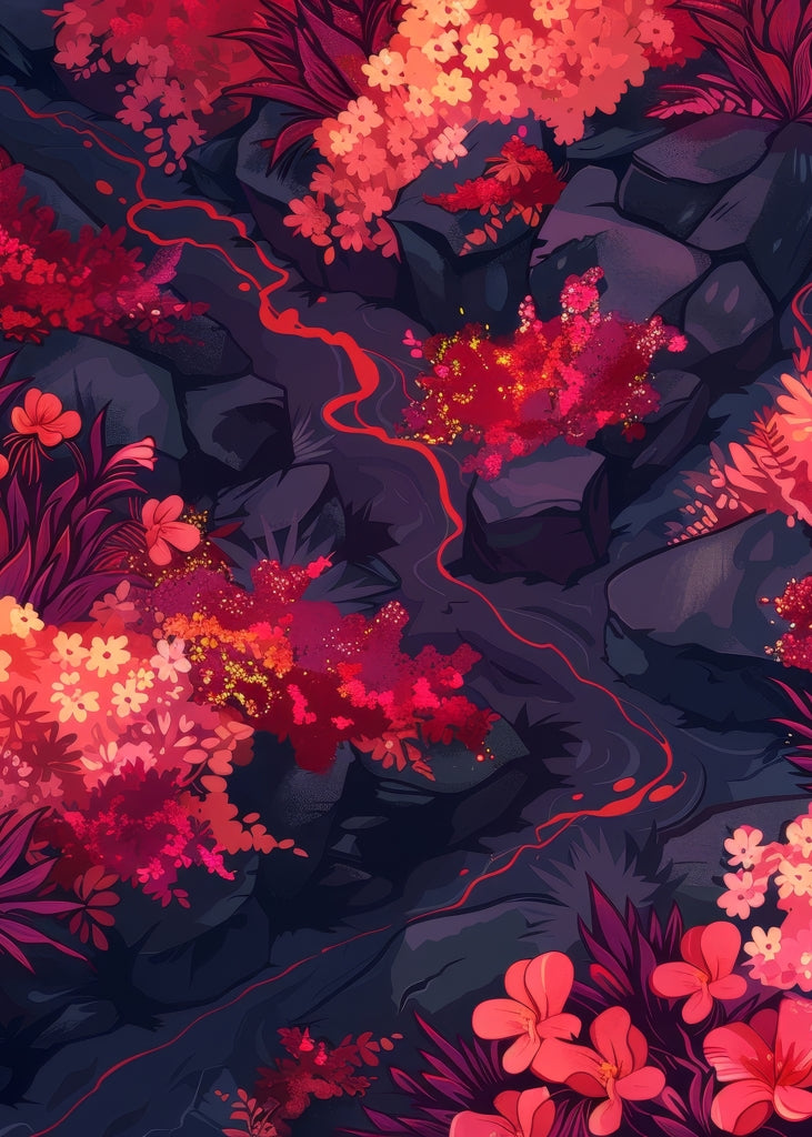 Burning Plants - Pink Bath Mat for Stylish Home Decor