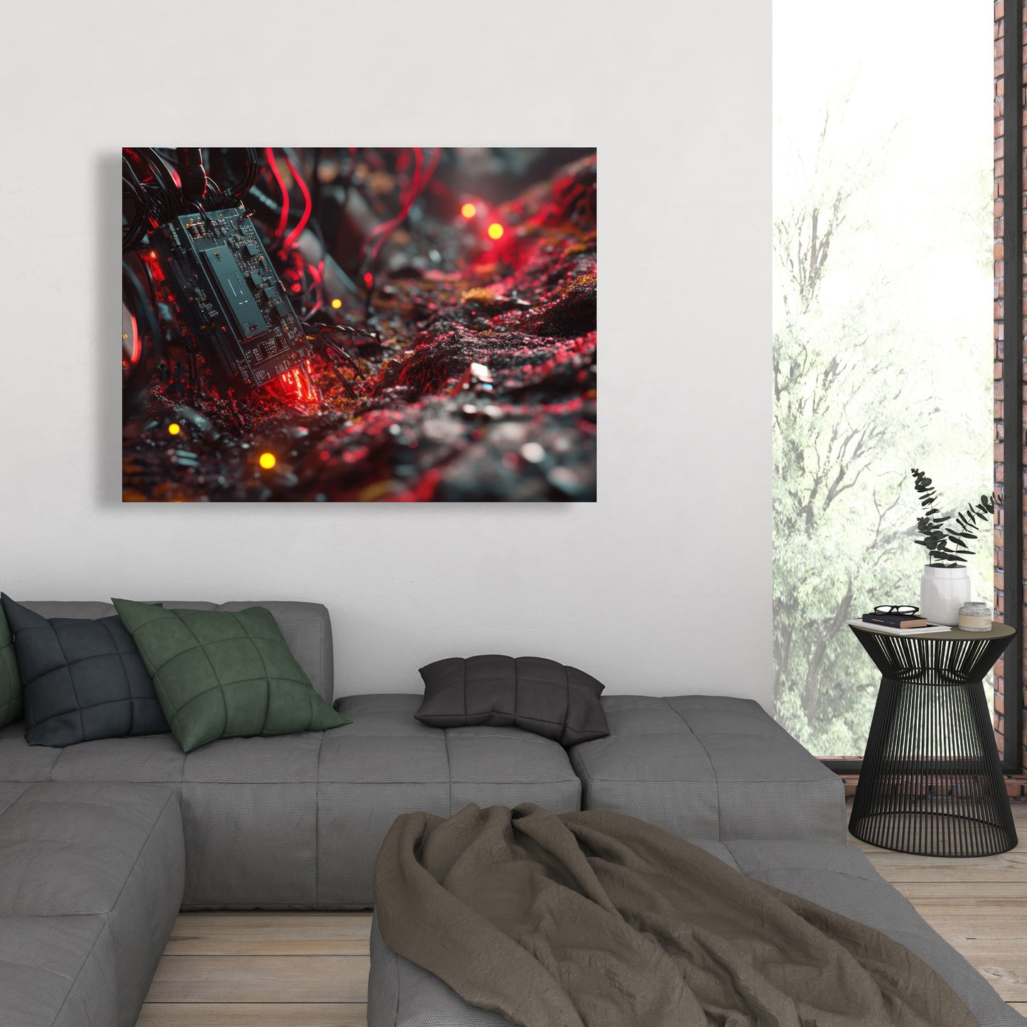 Beep Boop Red Canvas - Stylish Home Decor for Any Room
