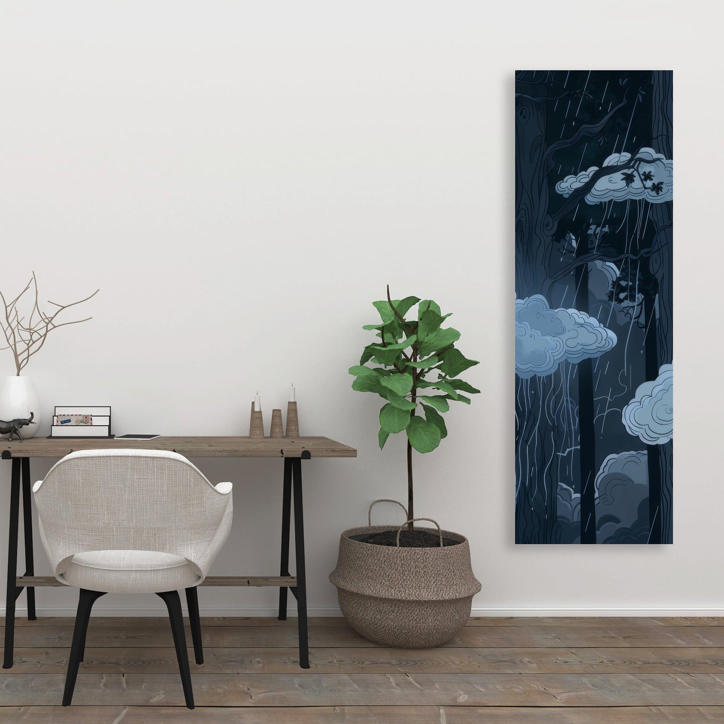 Sneeky Clouds - Gray Canvas for Stylish Home Decor