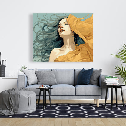 Sensual flow - Beige Canvas Art for Elegant Home Decor