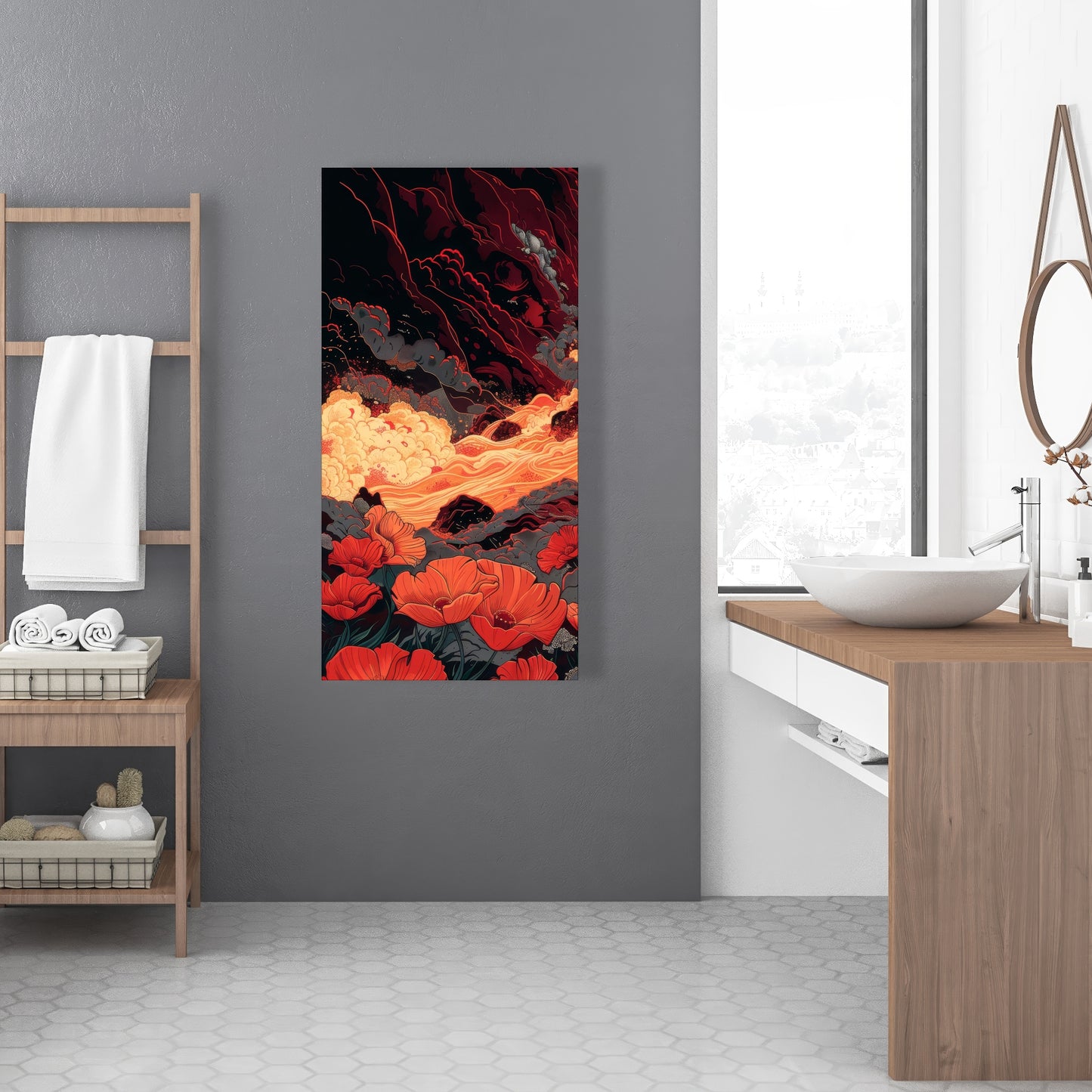 The Big Burn - Black Canvas Home Decor Art | Modern Wall Piece