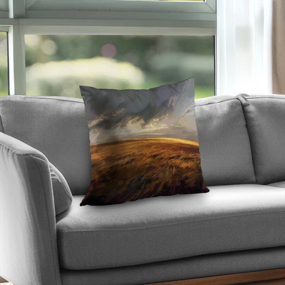 Before the storm Gold Poly Twill Throw Pillow - Home Decor
