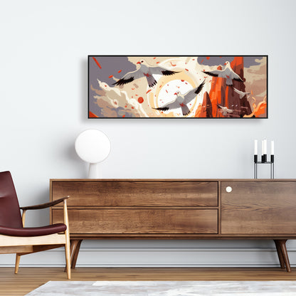 The Escape - Blue Framed Canvas Home Decor Art Piece