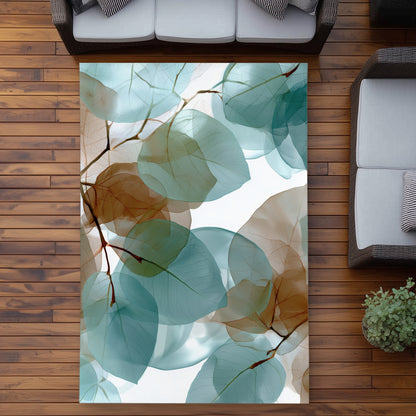 Translucent Leaves - Brown Outdoor Area Rug for Home Decor