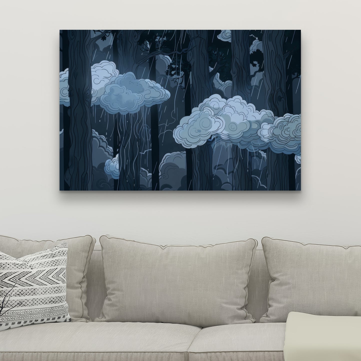 Sneeky Clouds - Gray Canvas for Stylish Home Decor