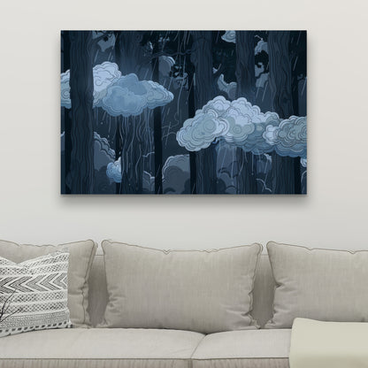Sneeky Clouds - Gray Canvas for Stylish Home Decor