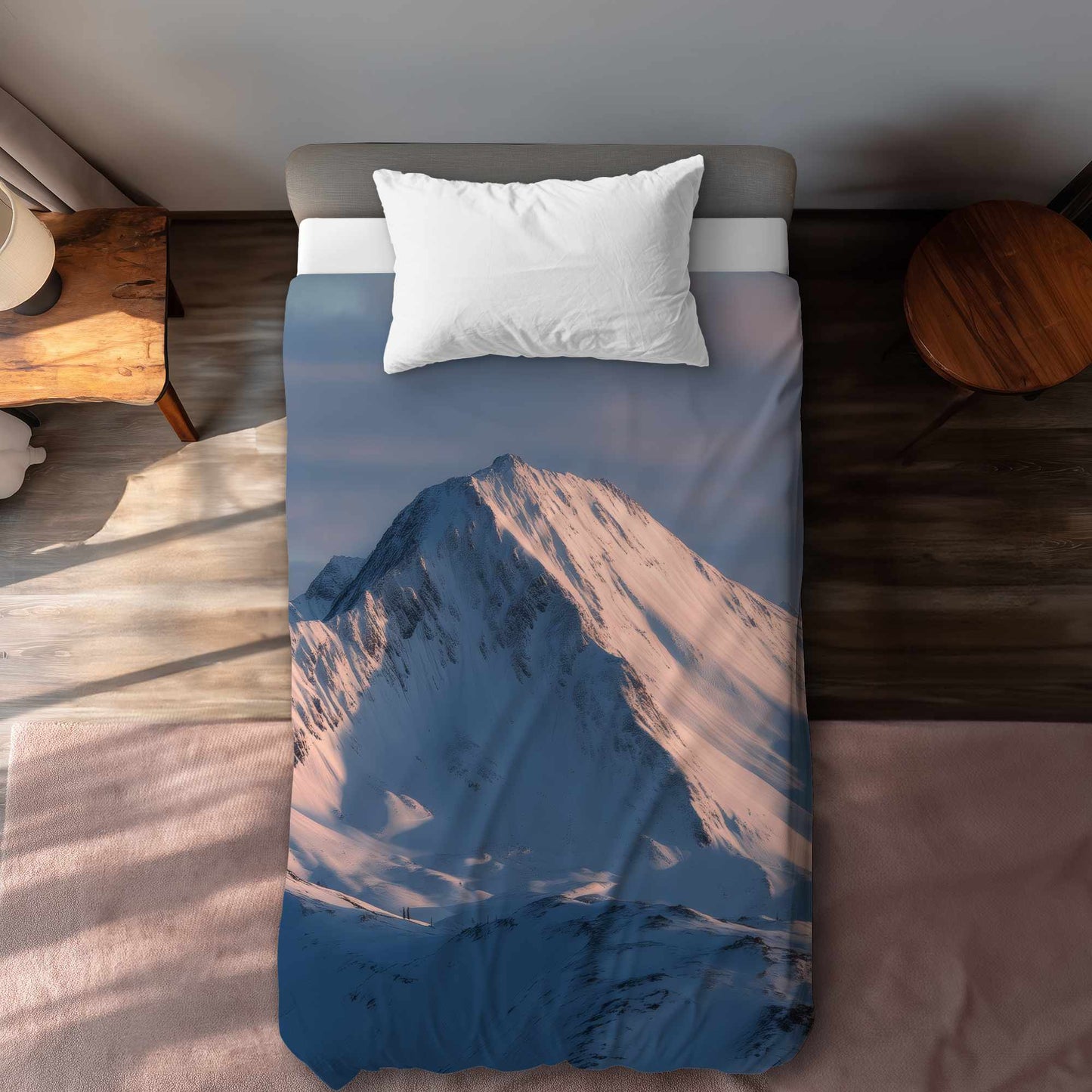 Housse de couette noire Icy Peaks - Éléments essentiels de décoration intérieure élégants