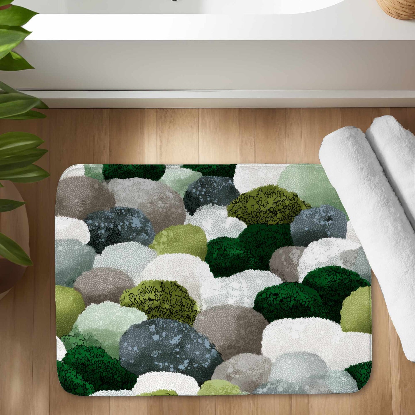 Mossy River Stones Bath Mat | Stylish Home Decor Rug