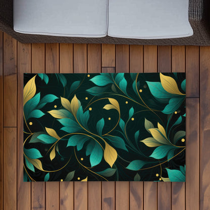 Twirling Twigs Gold Outdoor Area Rug | Stylish Home Decor