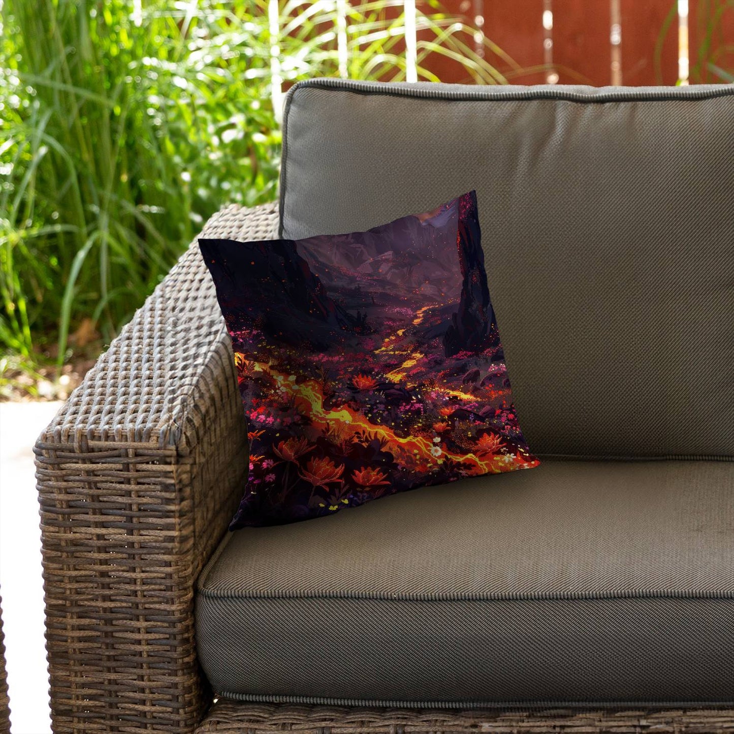 Bloom and eruption - Throw pillow - Print on demand