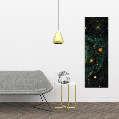 Illuminated in Space - Black Canvas Home Decor Art Print