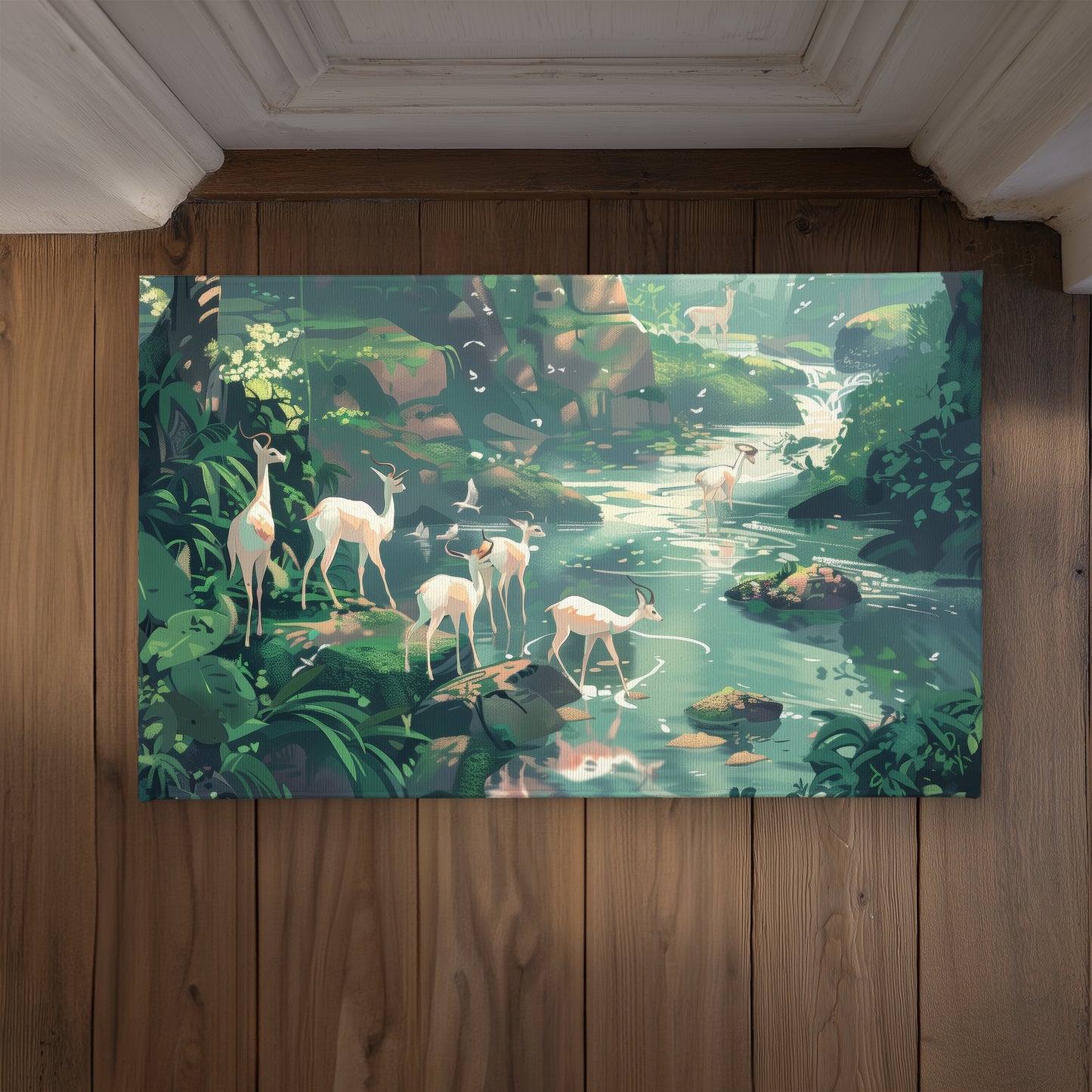 Sipping Pink Indoor Outdoor Door Mat - Stylish Home Decor