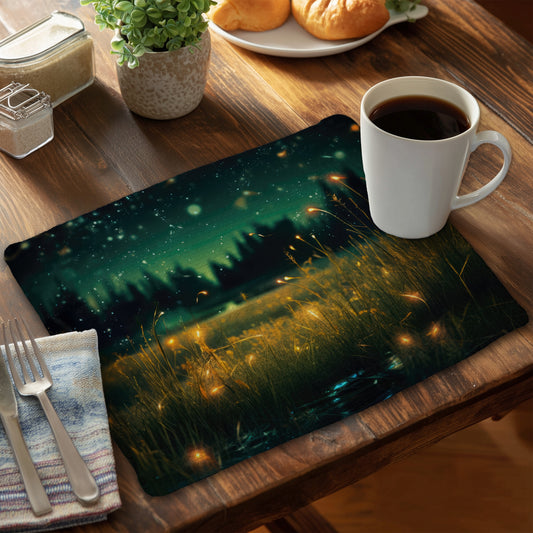 Light in the Dark - Black Braided Polyester Placemat | Home Decor
