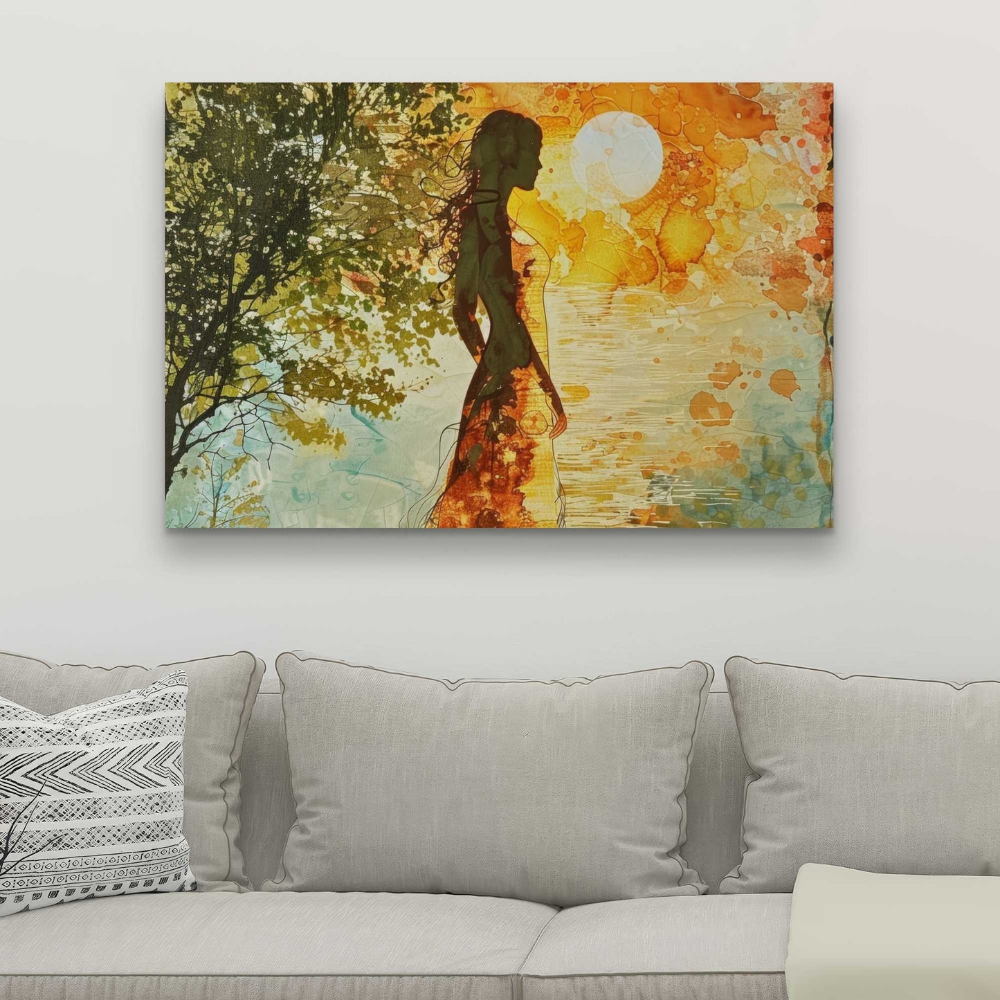 Peaceful Sun - Orange Canvas Art | Modern Style