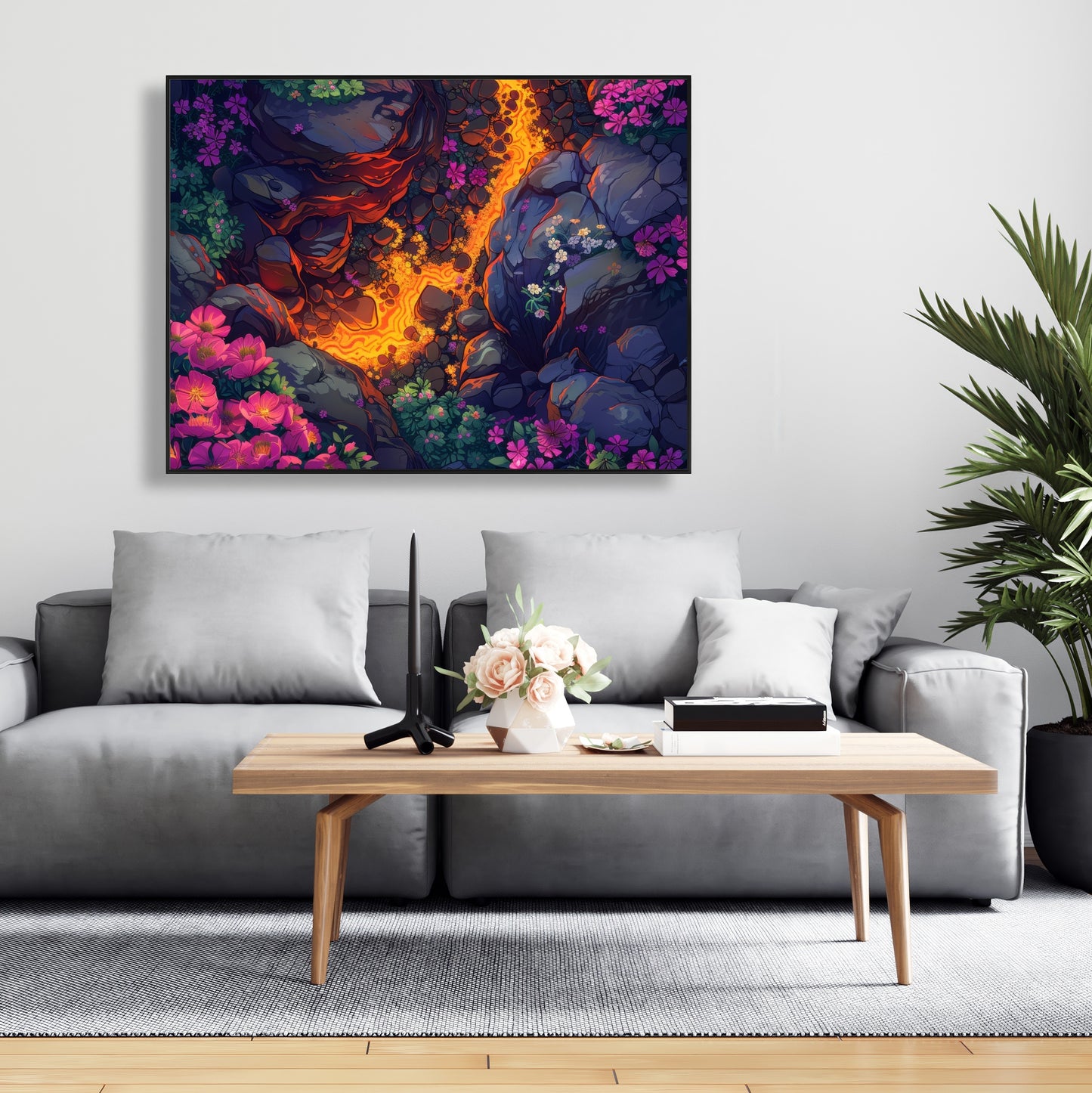 Hot River - Black Framed Canvas Wall Art for Home Decor