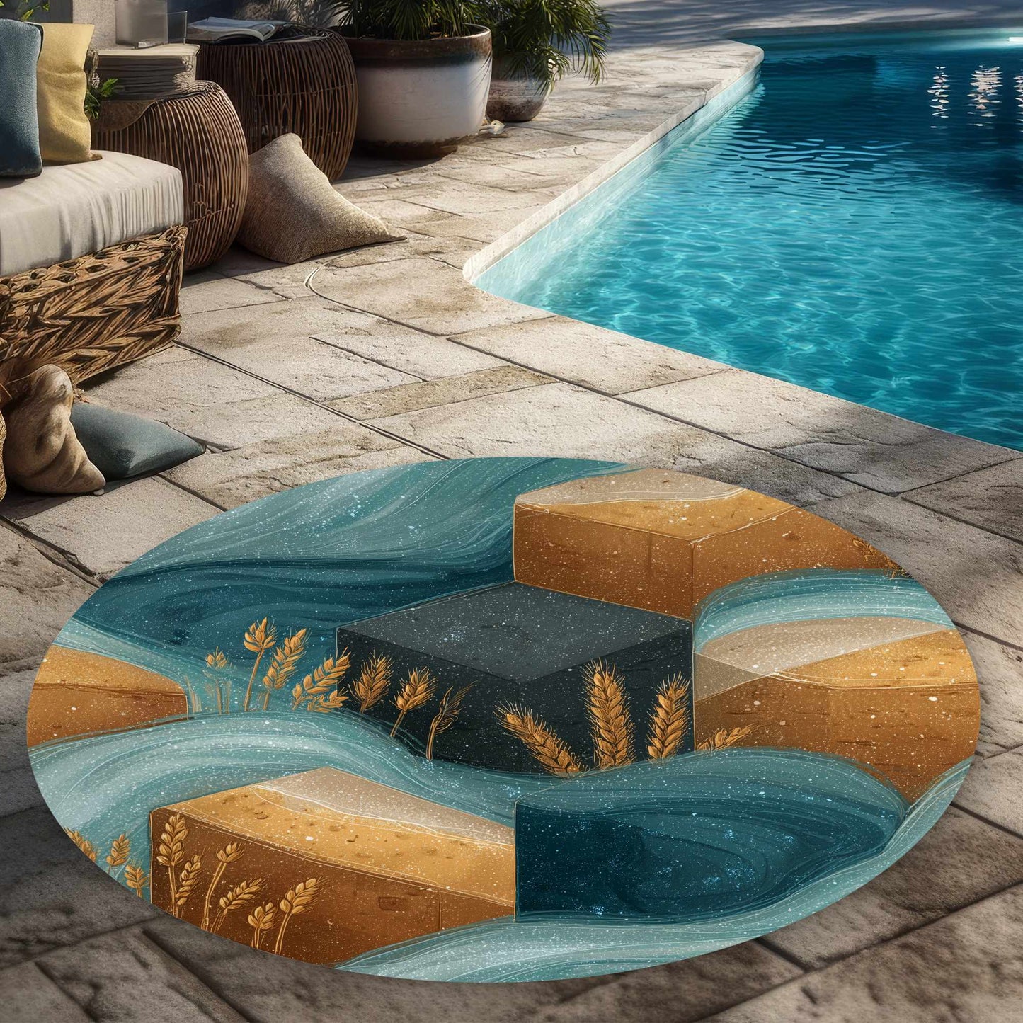 Tapis d'extérieur Golden Harvest Flow | Touche Déco