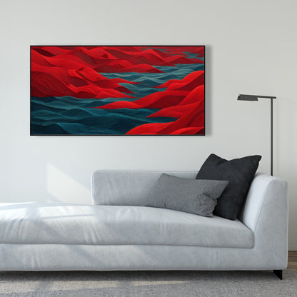 Red Sea - Red Framed Canvas Art for Home Decor