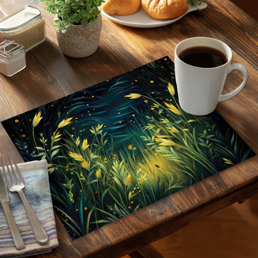 Lit Plains Blue Polyester Placemat | Stylish Home Decor
