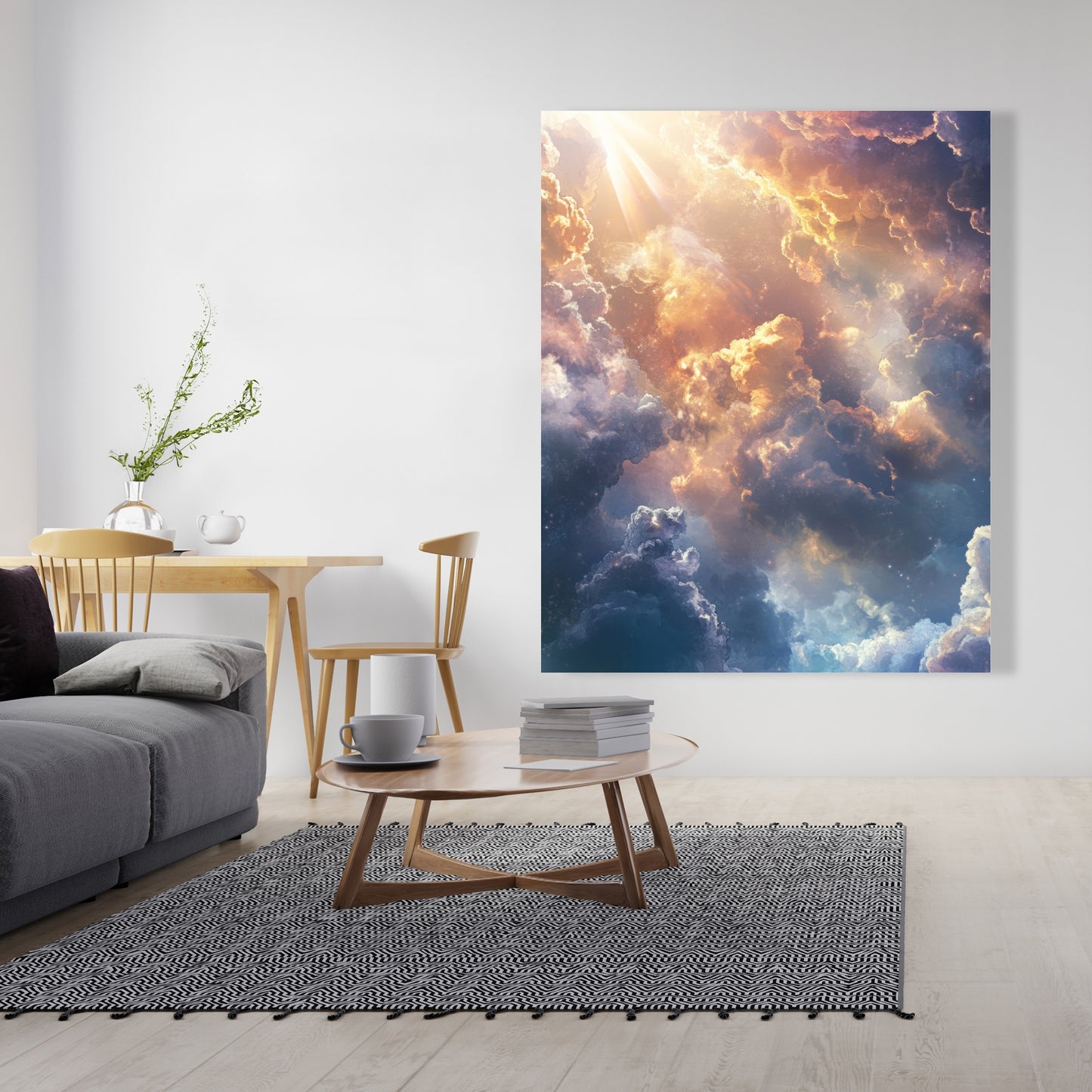Piercing Light - Blue Canvas Art | Modern Design