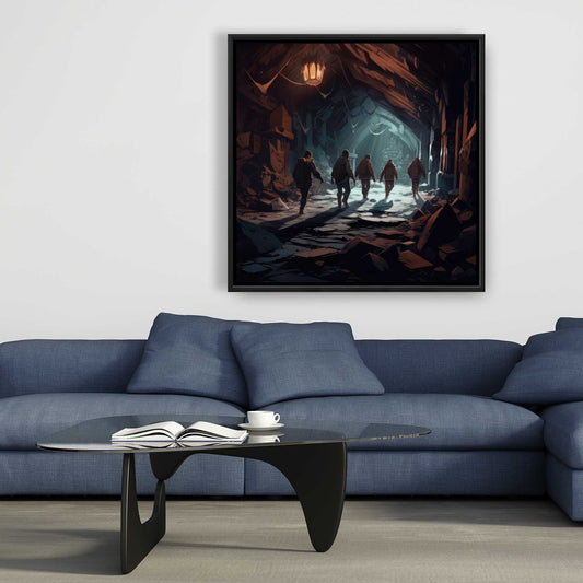 The Catacombs - Turquoise Framed Canvas | Home Decor Art
