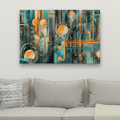 Astrological Machinery - Gold Canvas Home Decor for Elegance