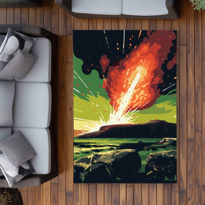 The Crash - Orange Outdoor Area Rug for Home Decor